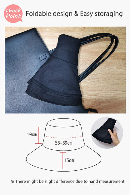 Wide Brim Bucket Hat - UPF50+ Protection Travel Beach Sun Hat with Semi-Rigid Adjustable Foldable Brim