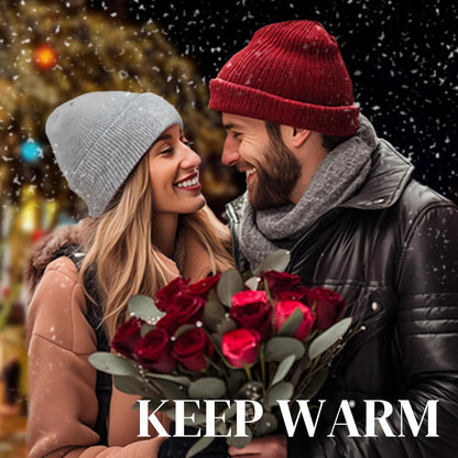 PFFY Unisex Beanie Hats for Men Women Plain Knit Winter Beanies Warm Hat