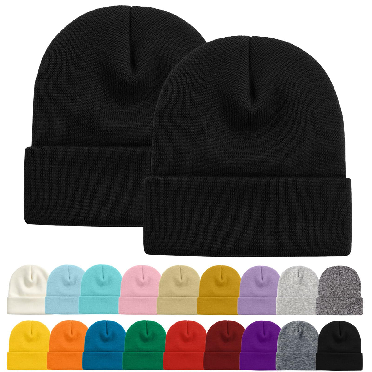ZOORON Beanie for Women Men Ski Watch Cap Cuffed Plain Skull Knit Hat Soft Fisherman Winter Hat