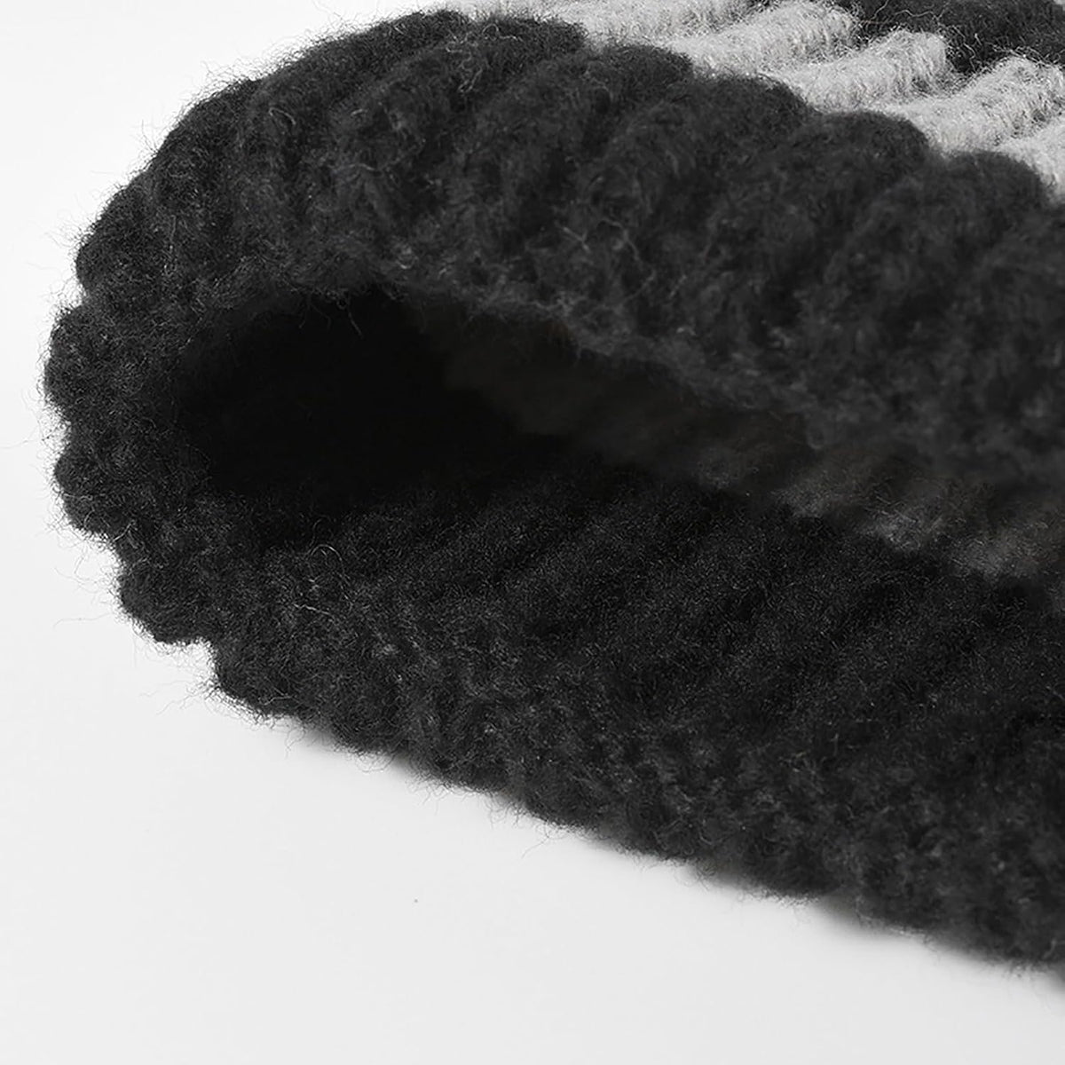 CORIRESHA Unisex Fashion Striped Beanie Cuffed Winter Warm Cozy Chunky Rib Knit Hat