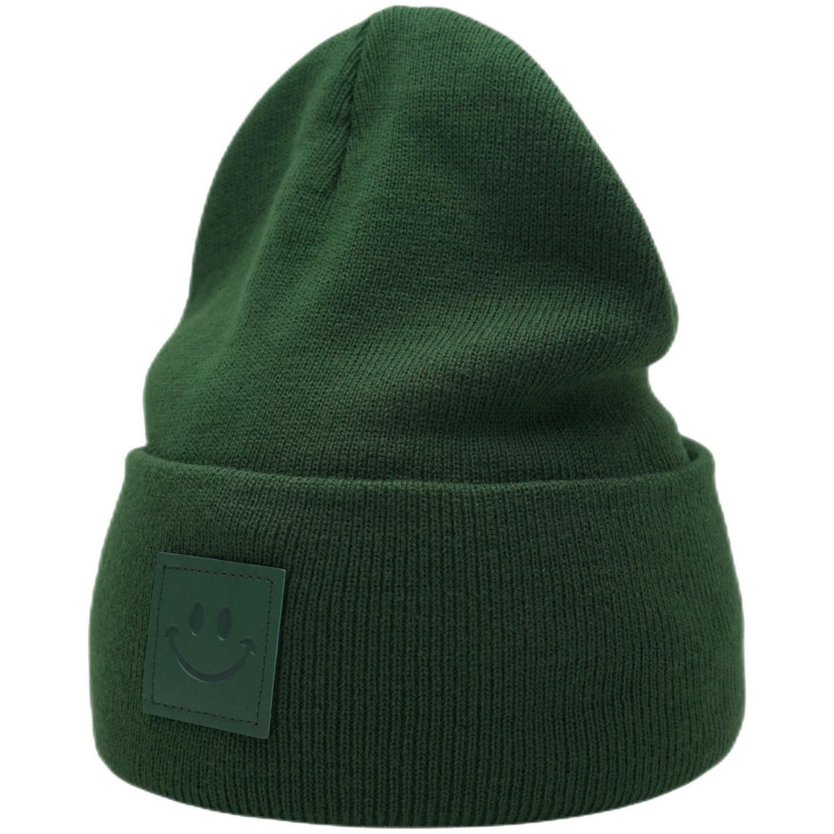 55cube Unisex Knit Cuffed Beanie Hats Warm Winter Caps with Leather Logos