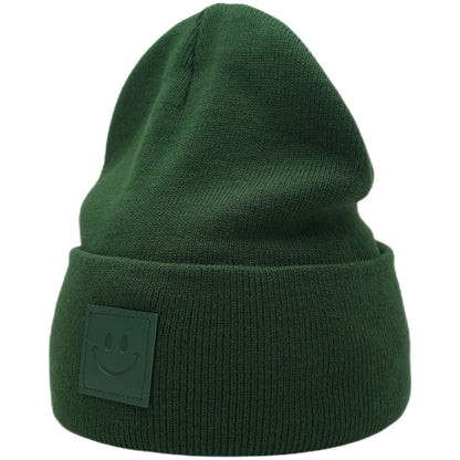 55cube Unisex Knit Cuffed Beanie Hats Warm Winter Caps with Leather Logos