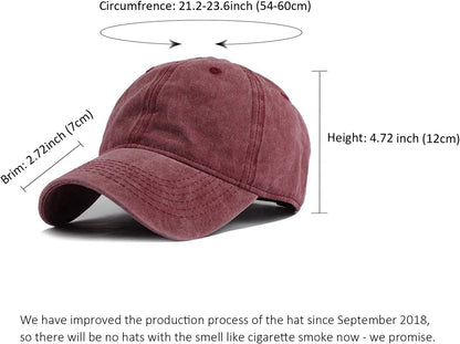 HH HOFNEN Baseball Cap Washed Cotton Unstructured Vintage Hat for Men Women