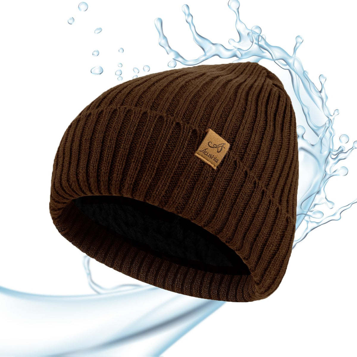 ACUSHLA Waterproof Windproof Winter Hat for Men Women Fleece-Lined Beanie