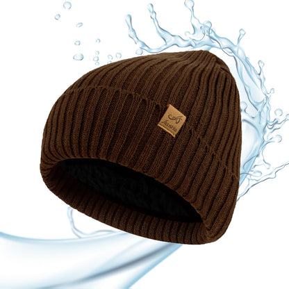 ACUSHLA Waterproof Windproof Winter Hat for Men Women Fleece-Lined Beanie