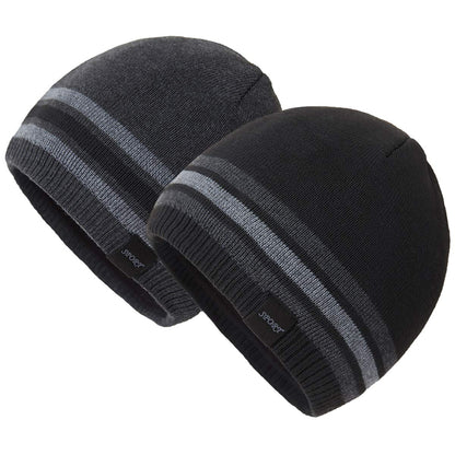 Mens Winter Warm Knitting Hats Plain Skull Beanie Cuff Toboggan Knit Cap