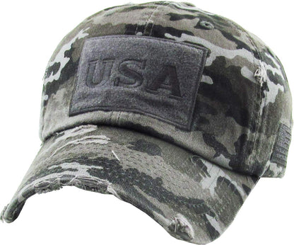 KBETHOS Flag USA America Military Thin Blue Line Thin Red Line Vintage Distressed Baseball Cap Dad Hat Unisex Adjustable…