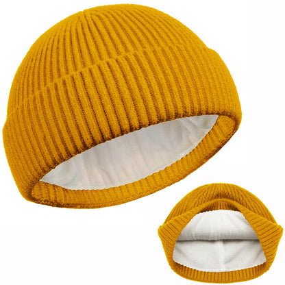 ROYBENS Swag Wool Knit Cuff Short Fisherman Beanie for Men Women Winter Hat