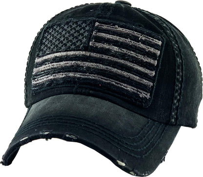 KBETHOS Flag USA America Military Thin Blue Line Thin Red Line Vintage Distressed Baseball Cap Dad Hat Unisex Adjustable…