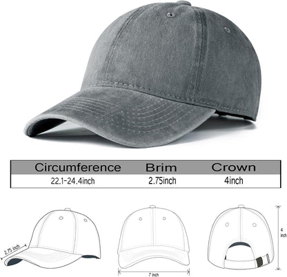 Edoneery Baseball Cap for Men and Women, Low Profile Washed Cotton Dad Hat