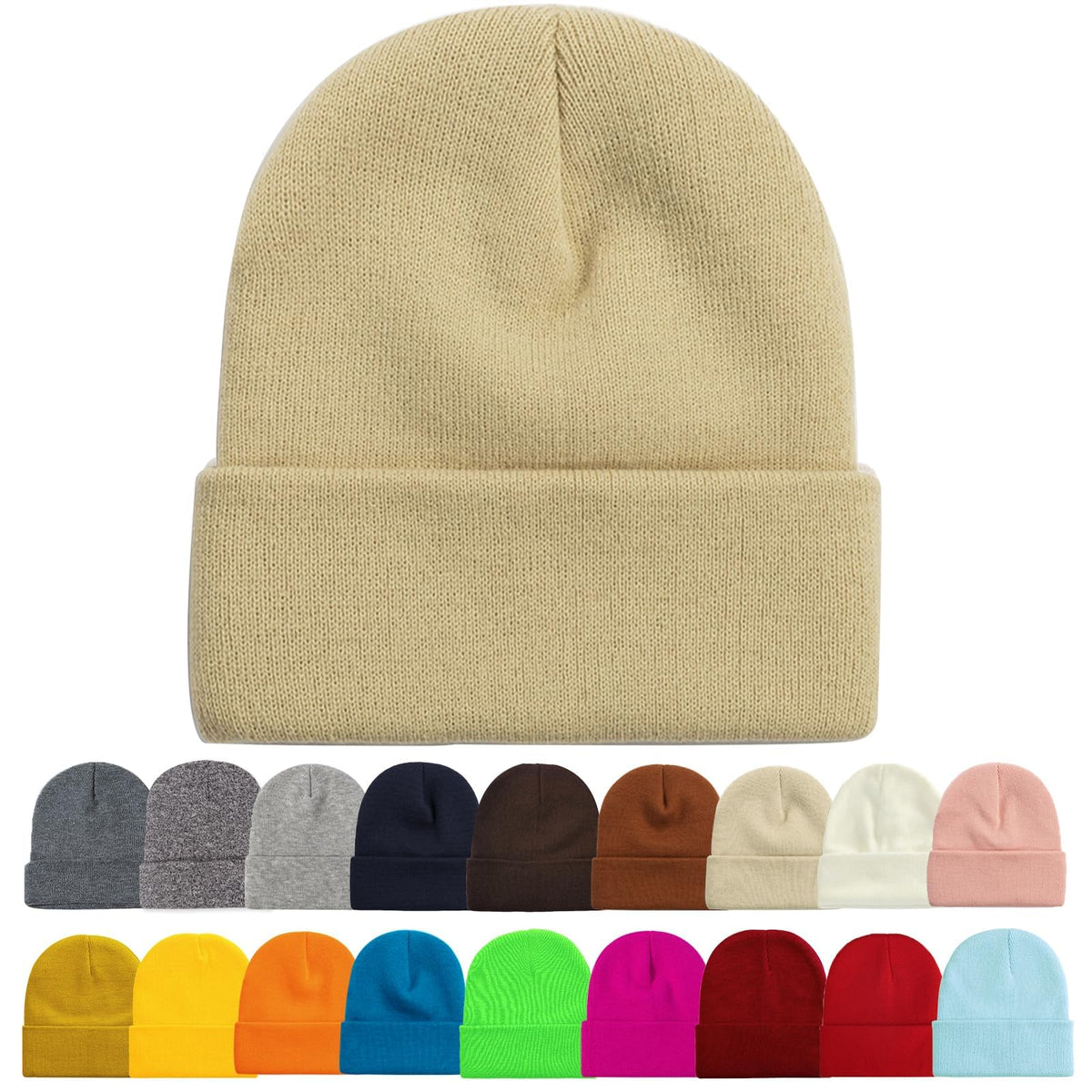 ZOORON Beanie for Men Women Slouchy Winter Beanie Hats Cuffed Skull Caps