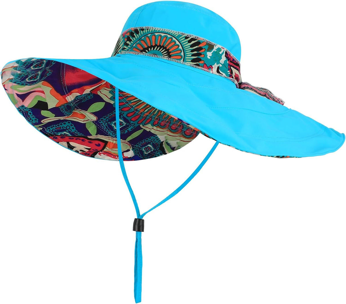 Women's Foldable Floppy Sun Hats Reversible Vacation Beach Cap Summer Wide Brim UPF 50+ Travel Fishing Bucket Hat