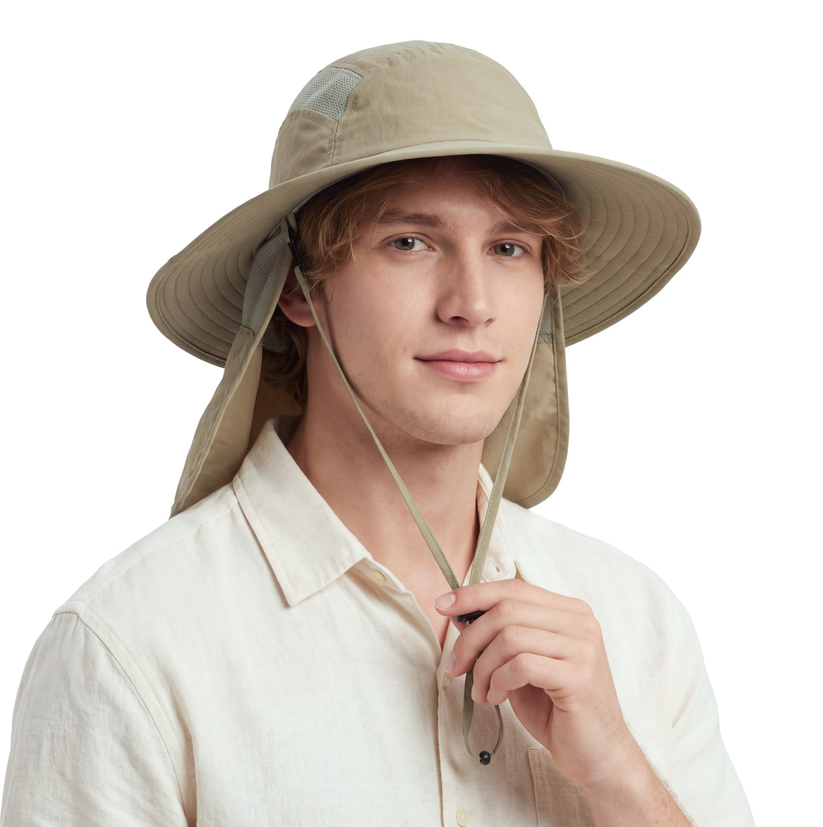 Home Prefer UPF 50+ Sun Hat with Neck Flap Wide Brim Fishing Hat for Men
