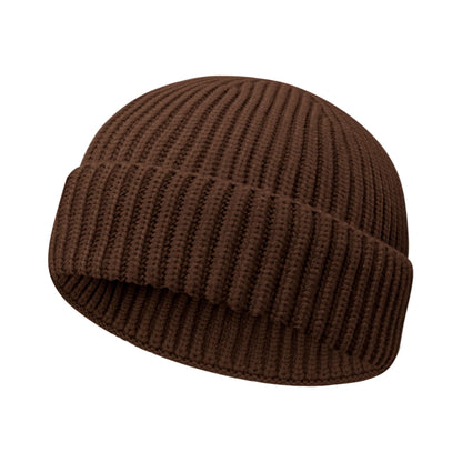 Wool Fisherman Beanies for Men Women Short Cuff Knit Beanie