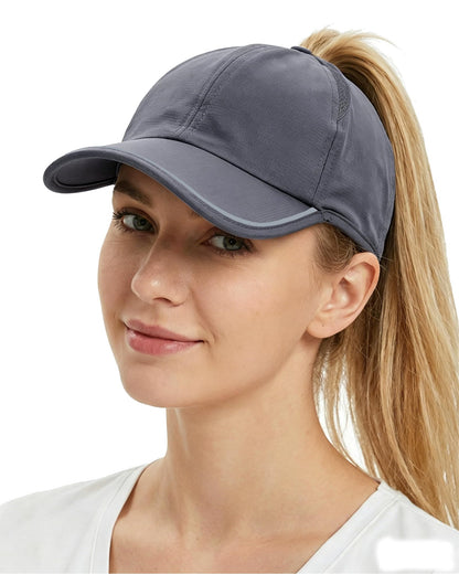Ponytail Baseball Cap for Women UPF50 Waterproof Quick-Dry Running Hat with Ponytail Hole Golf Hiking Tennis Sports Ball Cap