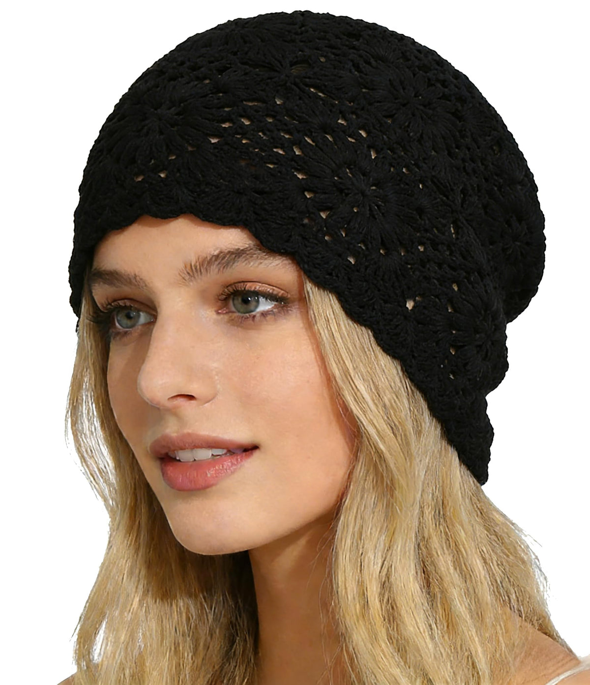 Crochet Hat for Women Cotton Slouchy Beanie Knitted Handmade Skull Cap for Travel Daily Wear