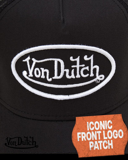 Von Dutch Unisex Trucker Hat - Retro Classic Solid Color Mesh Back Snapback Baseball Cap for Men & Women.