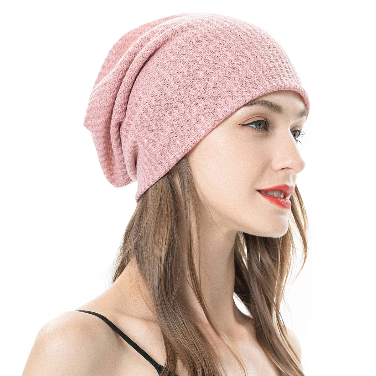 ZLYC Women Fashion Knit Slouchy Beanie Hat Thin Stretch Skull Cap