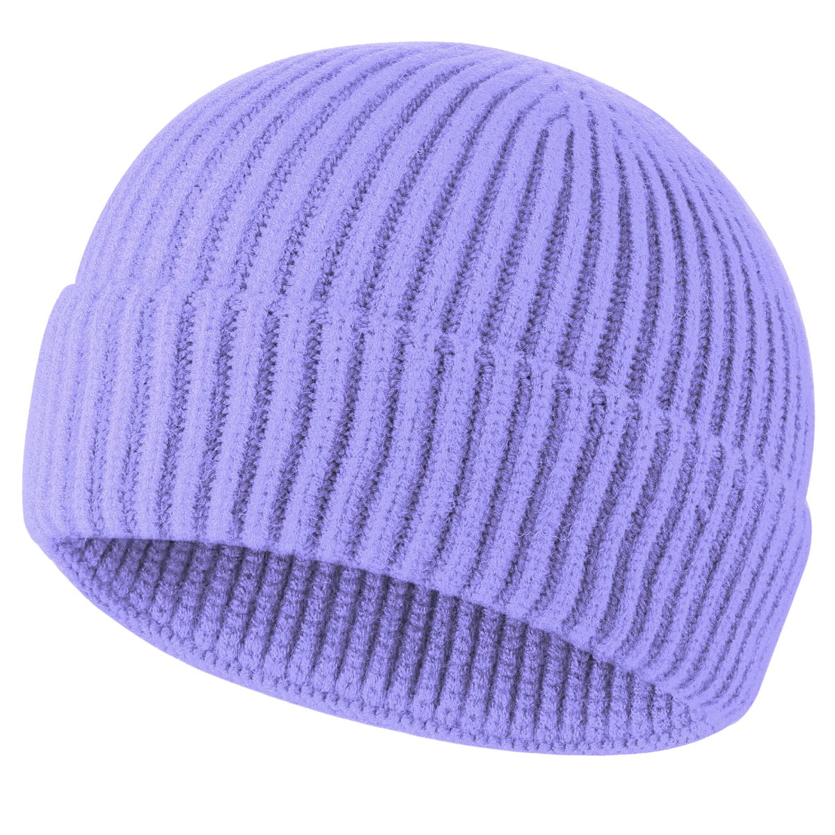 ROYBENS Swag Wool Knit Cuff Short Fisherman Beanie for Men Women Winter Hat