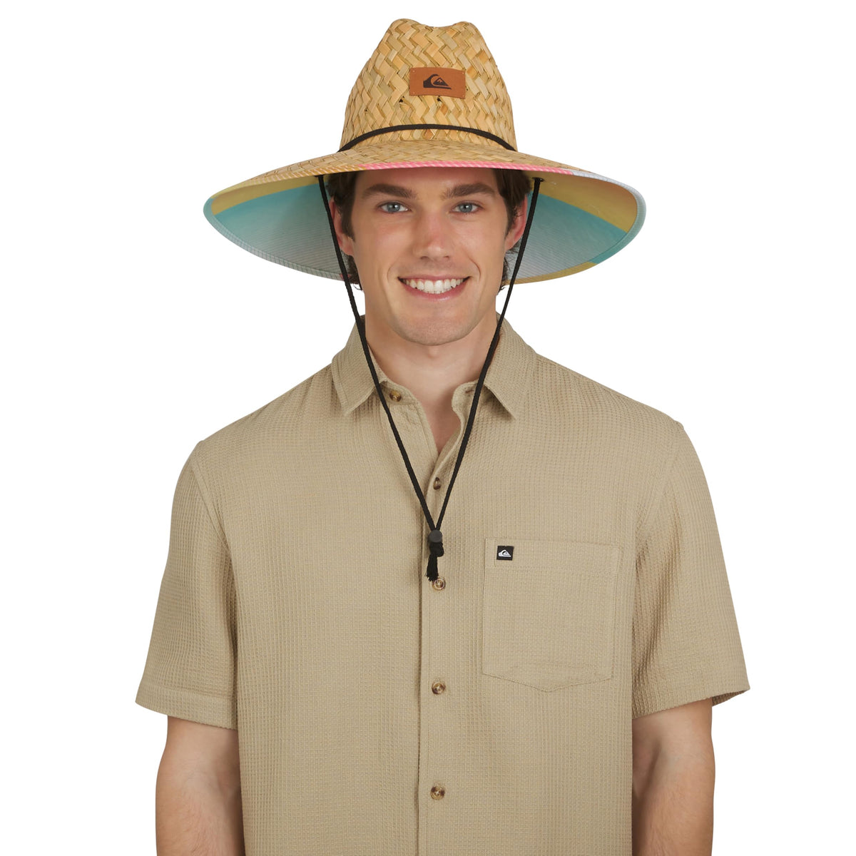 Quiksilver Men's Wide Brim Outdoor Lifeguard Straw Sun Hat
