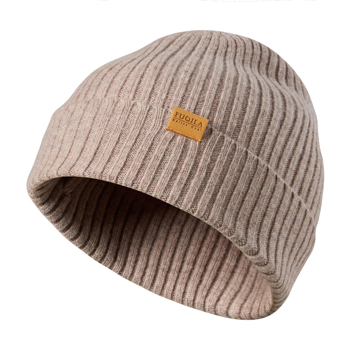 100% Merino Wool Cuff Beanie Hat, Unisex Warm Winter Caps Soft, Breathable & Cozy Stretchy Knitted Cuffed Cap
