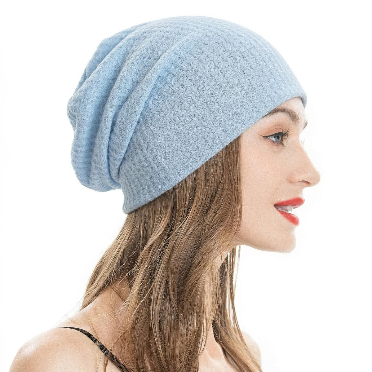 ZLYC Women Fashion Knit Slouchy Beanie Hat Thin Stretch Skull Cap