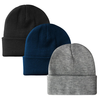 PFFY Unisex Beanie Hats for Men Women Plain Knit Winter Beanies Warm Hat