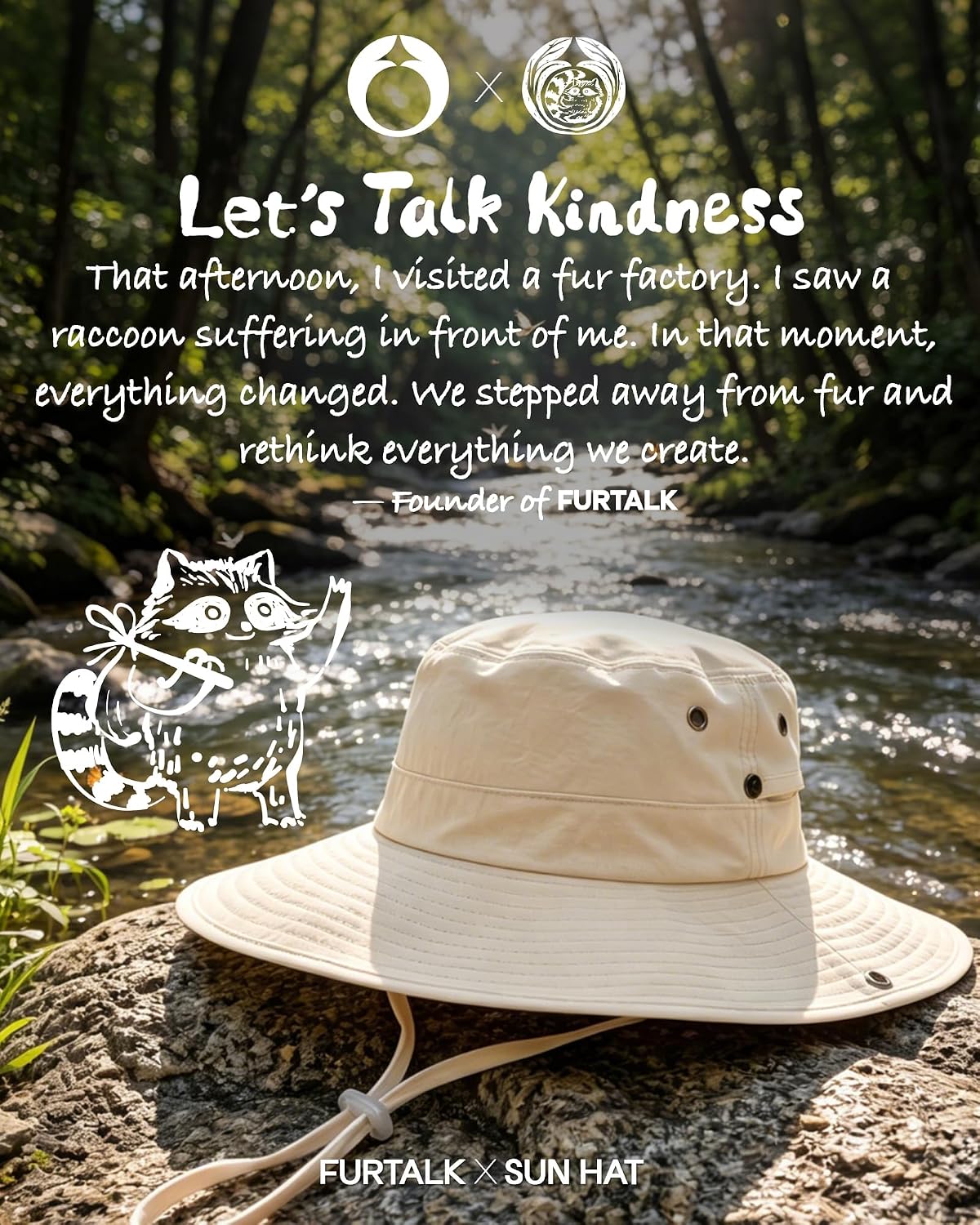 FURTALK Sun Hats for Women Wide Brim Bucket Hat Ponytail Hole Outdoor UPF