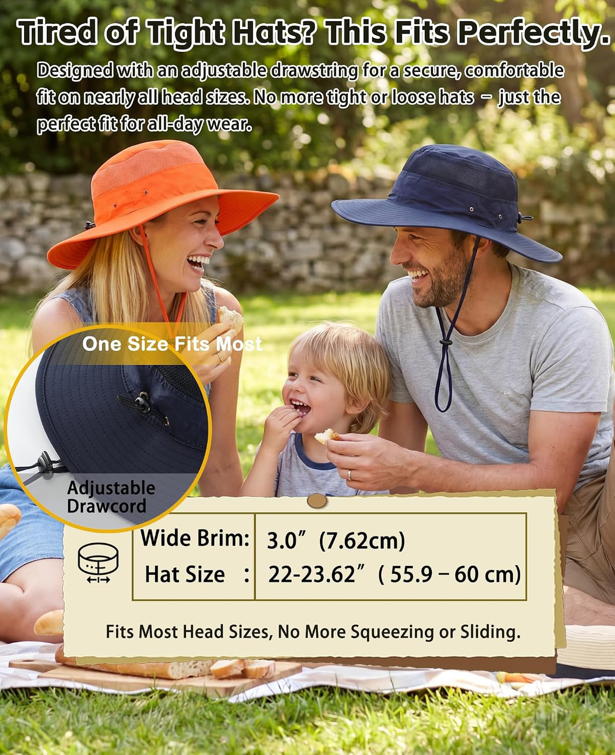 Home Prefer UPF 50+ Men's Sun Hat Wide Brim Bucket Hat UV Protection Hat for Mens Womens Beach Safari Gardening Golf Fishing
