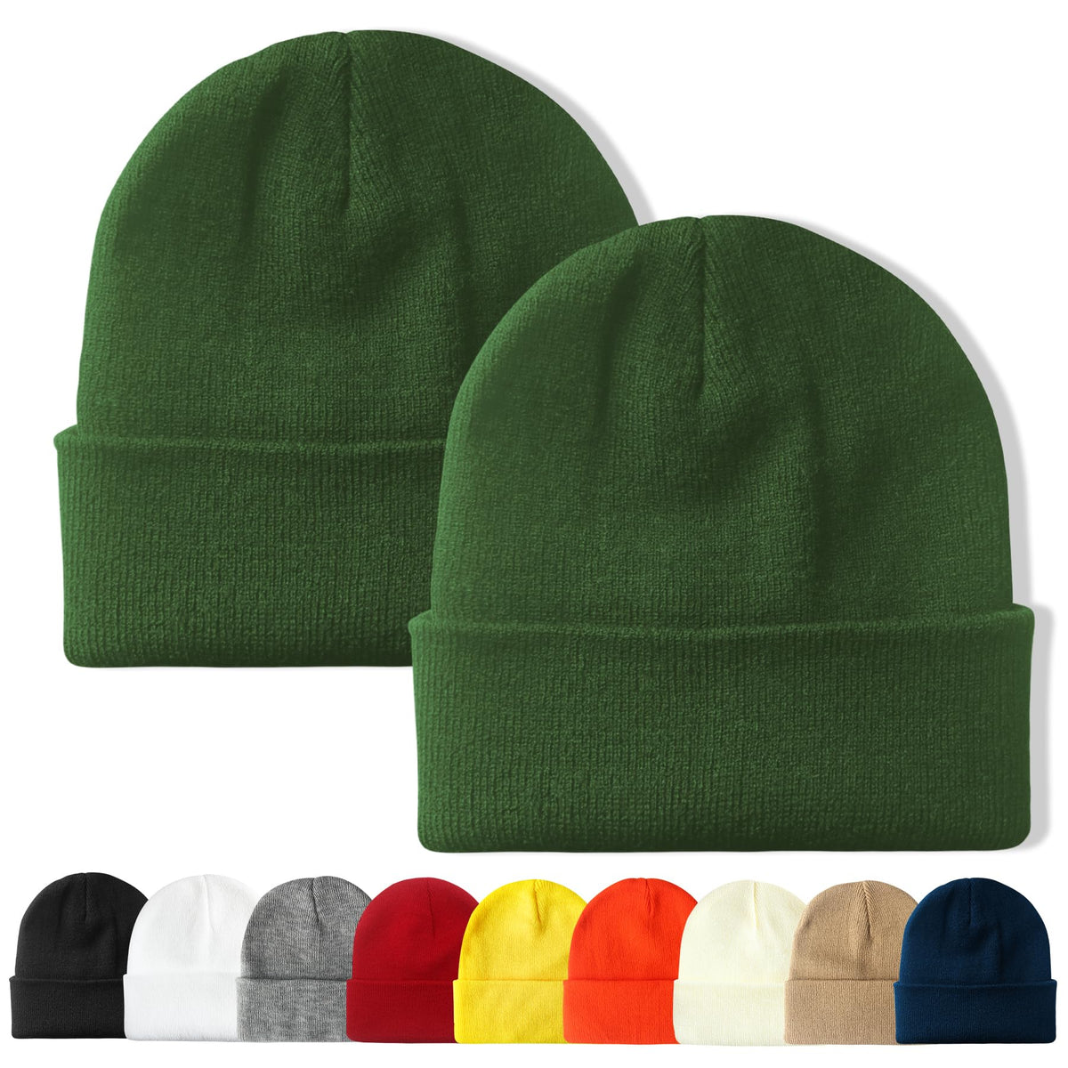PFFY Unisex Beanie Hats for Men Women Plain Knit Winter Beanies Warm Hat