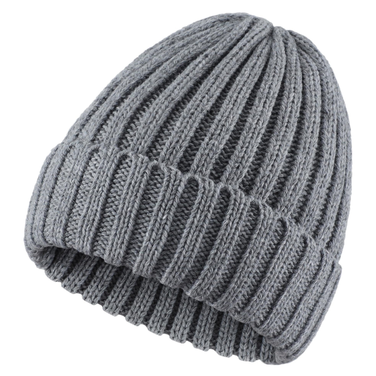 Connectyle Women's Rib Knit Cuffed Beanie Hat Stretch Acrylic Winter Hat Thick Warm Snow Ski Cap