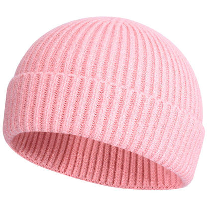 ROYBENS Swag Wool Knit Cuff Short Fisherman Beanie for Men Women Winter Hat