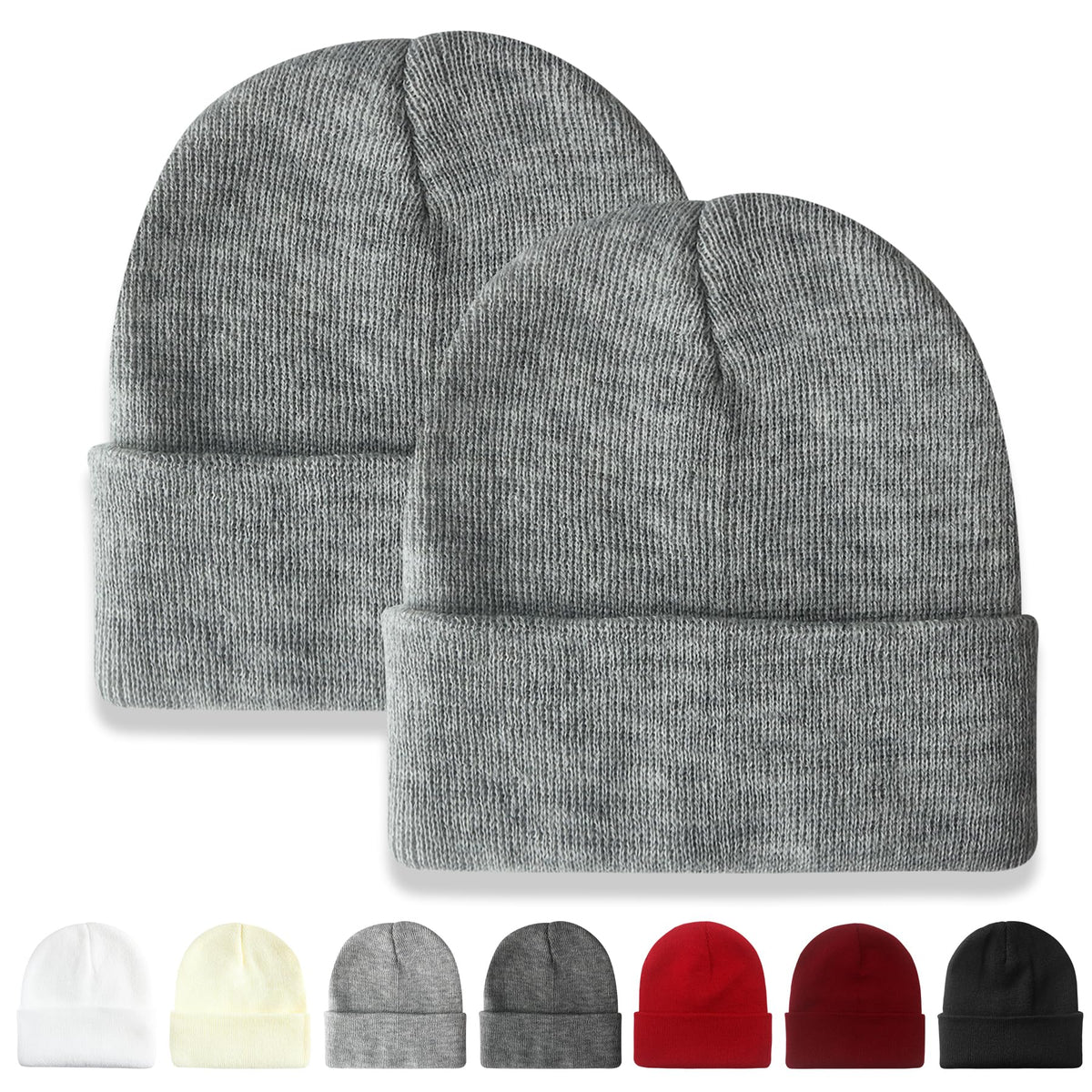 NPQQUAN 2 Packs Beanie for Men Women Winter Hats for Mens Beanie Skull Cap