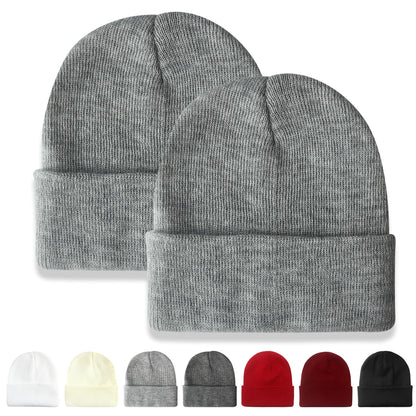 NPQQUAN 2 Packs Beanie for Men Women Winter Hats for Mens Beanie Skull Cap