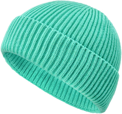 Wool Fisherman Beanies for Men Knit Fall Winter Beanie Hat Skull Cap