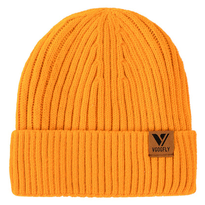 Vgogfly Lined Men Beanie Slouchy Knit Skull Cap Warm Stocking Hats Guys Women Striped Winter Beanie Hat