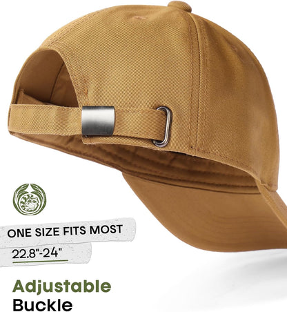 FURTALK Mens Structured Baseball Cap Adjustable Washed Cotton Golf Dad Hat Plain Classic Hats for Men