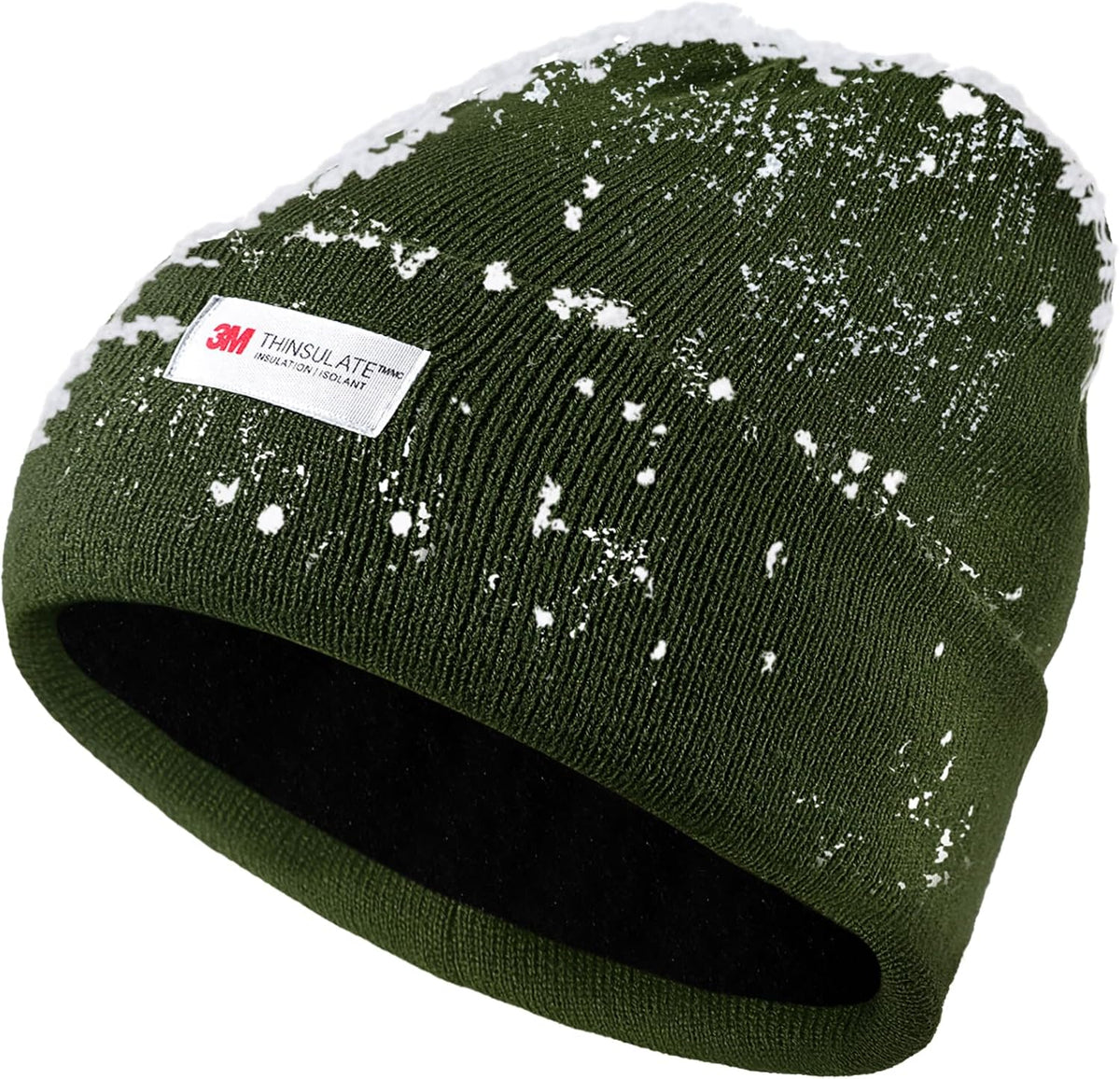 Waterproof Winter Fleece Lined Beanie Hat for Men Women Warm Knit Cuffed Beanie Thick Skull Cap Unisex Windproof Watch Hat
