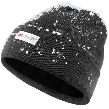 Waterproof Winter Fleece Lined Beanie Hat for Men Women Warm Knit Cuffed Beanie Thick Skull Cap Unisex Windproof Watch Hat