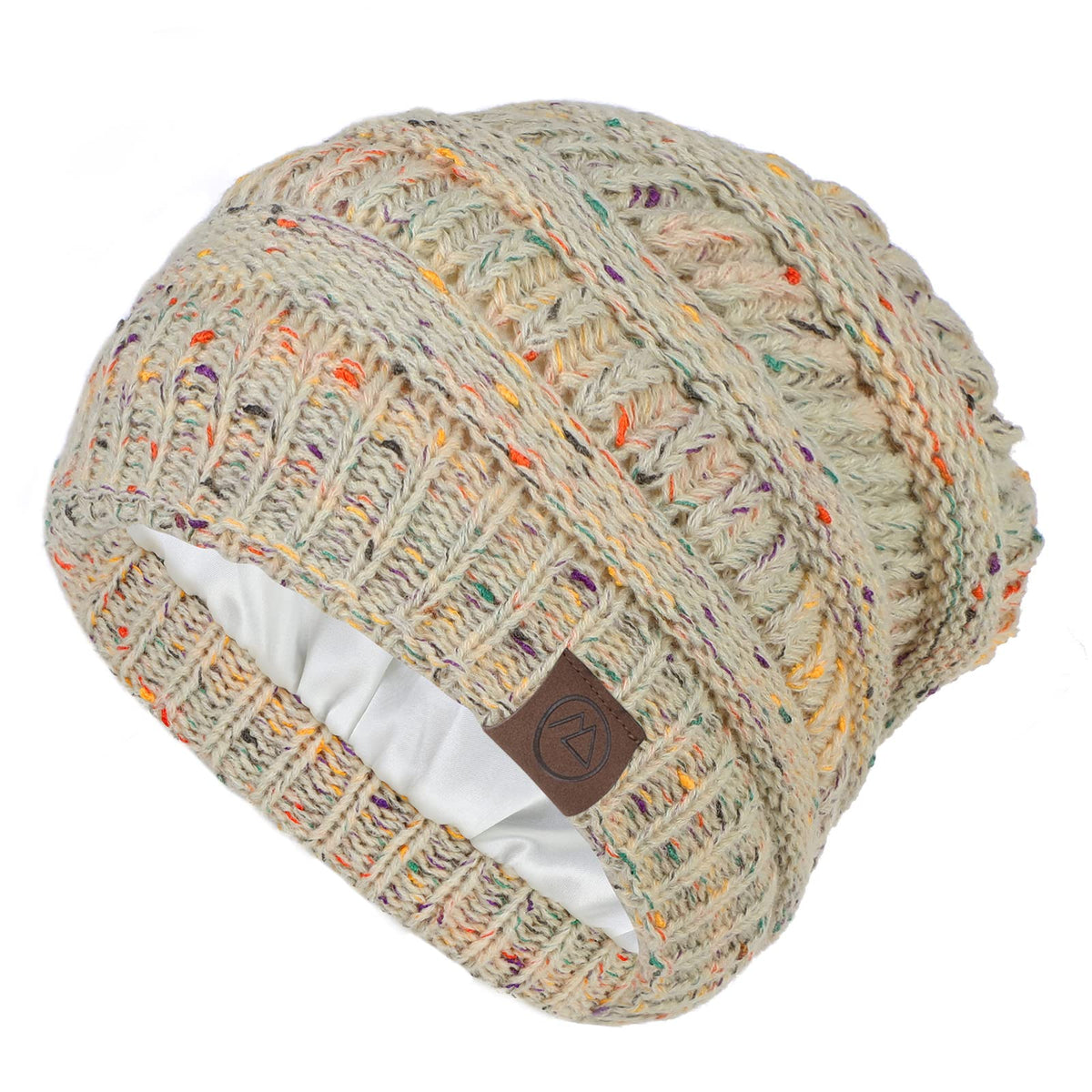 Beanies Women Satin Lined Beanie Winter Hats for Women Silk Lined Slouchy Beanie for Winter Warm Knit Cuffed Beanie Hat