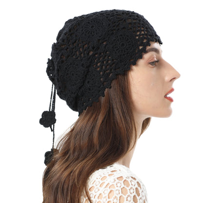 ZLYC Women Cotton Crochet Slouchy Beanie Hat Handmade Knit Summer Skull Cap