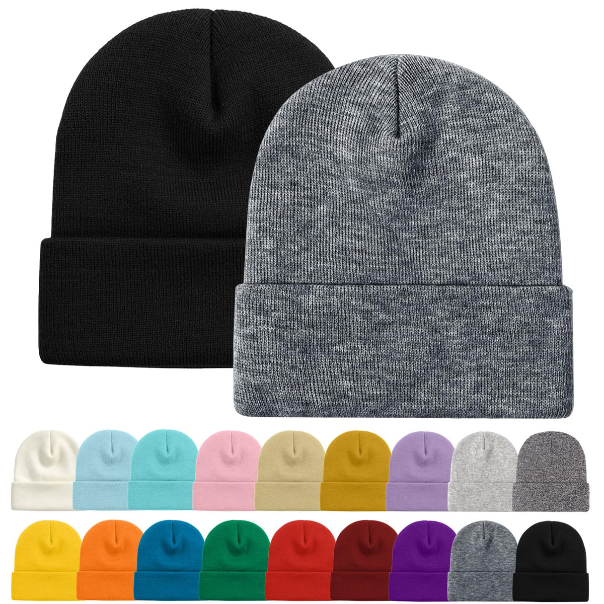 ZOORON Beanie for Women Men Ski Watch Cap Cuffed Plain Skull Knit Hat Soft Fisherman Winter Hat