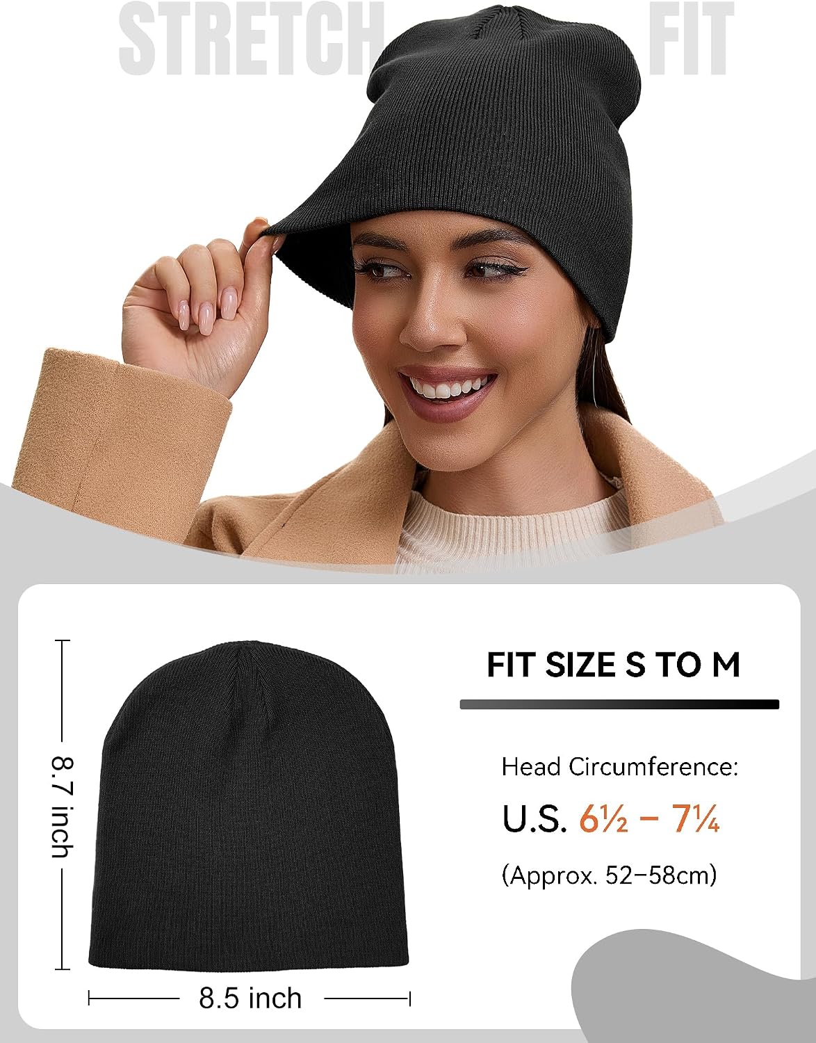 vidsel 100% Cotton Beanie Hat for Men Women, Soft Cuffless Knit Skull Cap