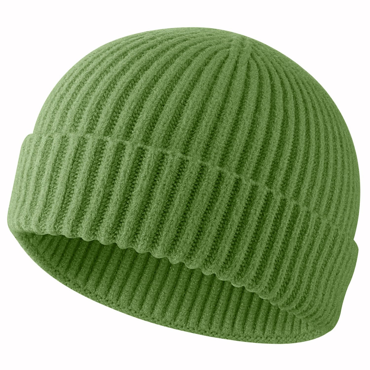 ROYBENS Swag Wool Knit Cuff Short Fisherman Beanie for Men Women Winter Hat