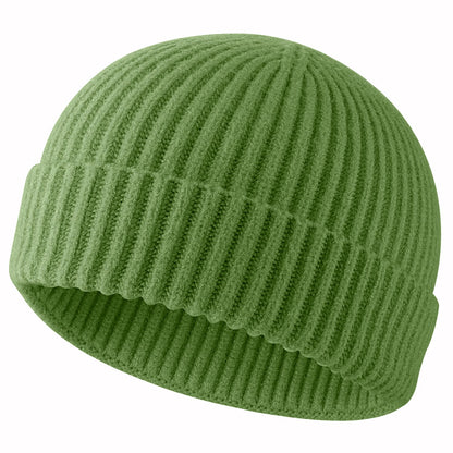 ROYBENS Swag Wool Knit Cuff Short Fisherman Beanie for Men Women Winter Hat