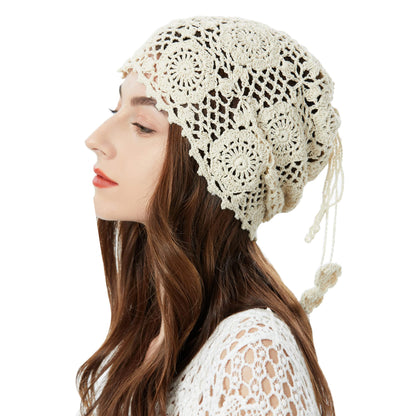 ZLYC Women Cotton Crochet Slouchy Beanie Hat Handmade Knit Summer Skull Cap