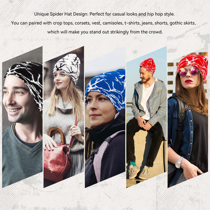 Beanies Hats Men,Y2K Lightning Pattern Wool Acrylic Knitted Hat