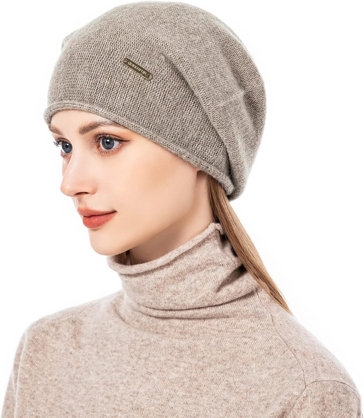 Knit Slouchy Beanie Hats for Women Cashmere Ski Cap Knitted Wool Soft Warm Winter Hat