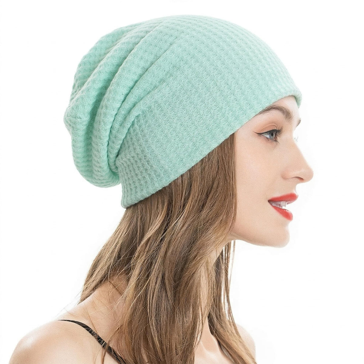 ZLYC Women Fashion Knit Slouchy Beanie Hat Thin Stretch Skull Cap