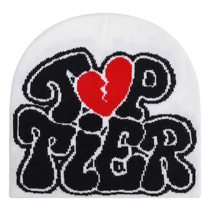 Men Women Y2K Beanies Gothic Graphic Knitted Hat Winter Warm Beanies Casual Outdoor Skull Cap